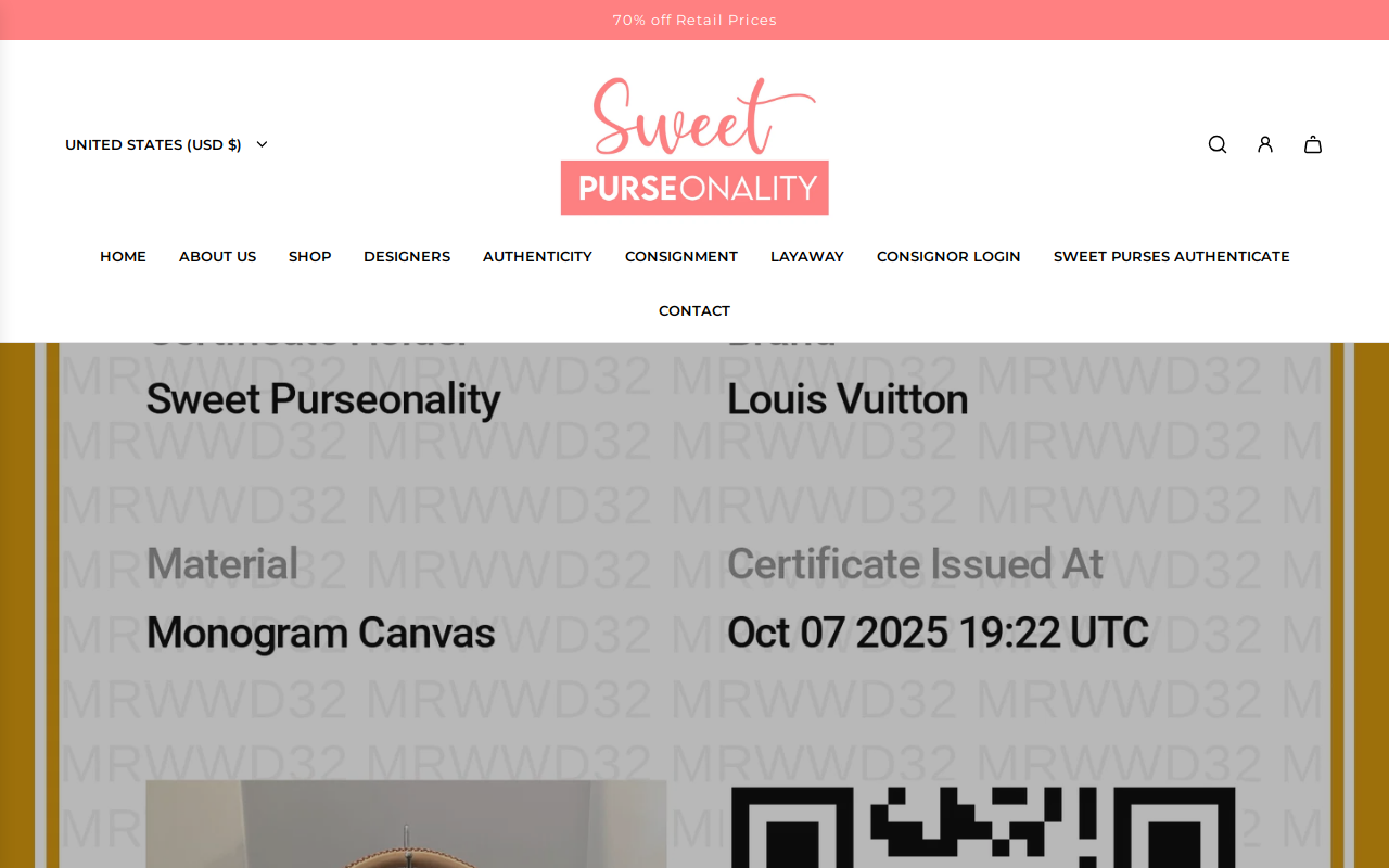 Sweet Purseonality website preview