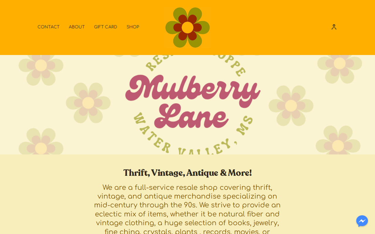 Mulberry Lane Resale Shoppe website preview