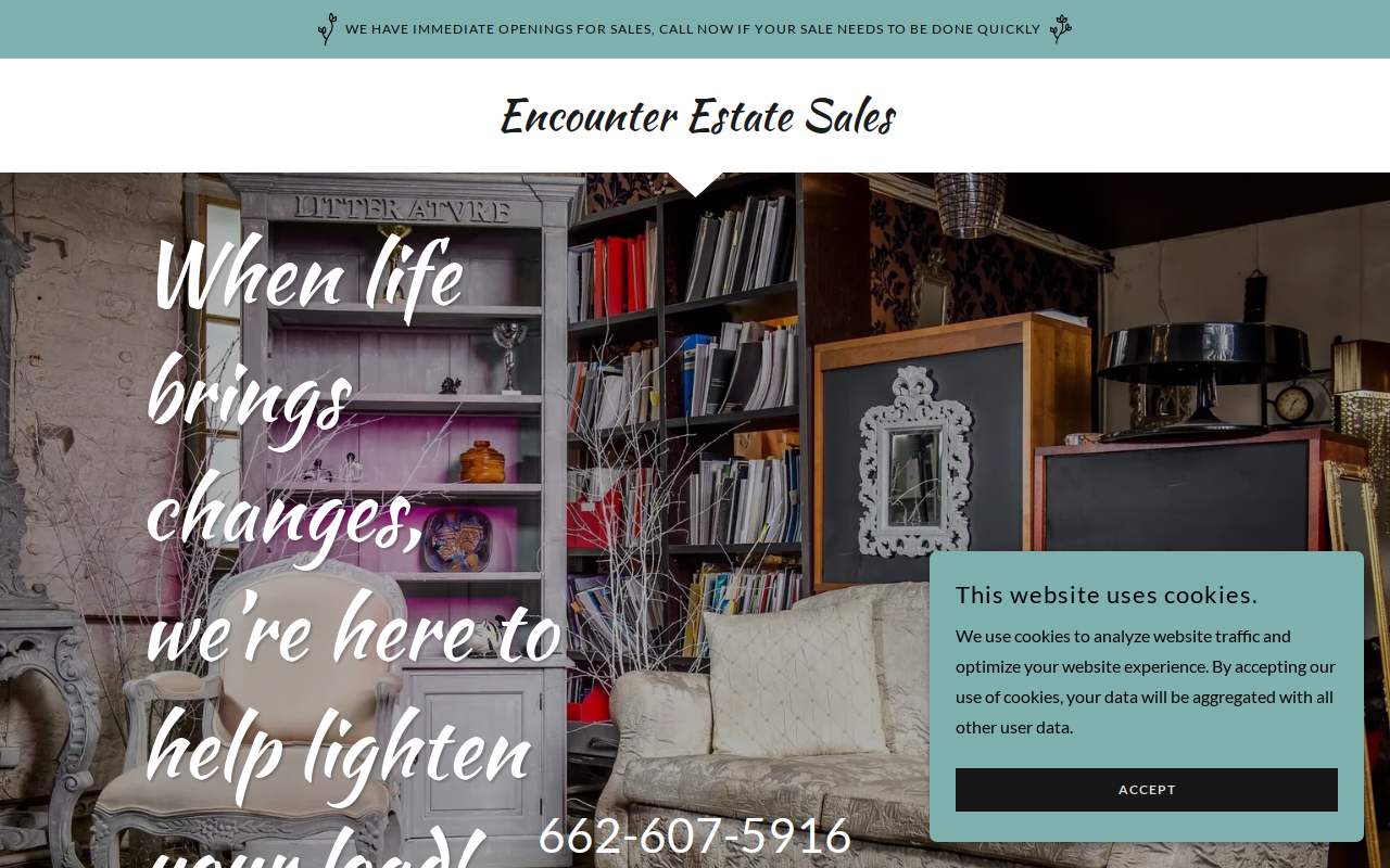 Encounter Estate Sales website preview