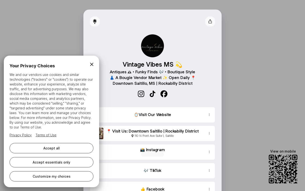 Vintage Vibes website preview