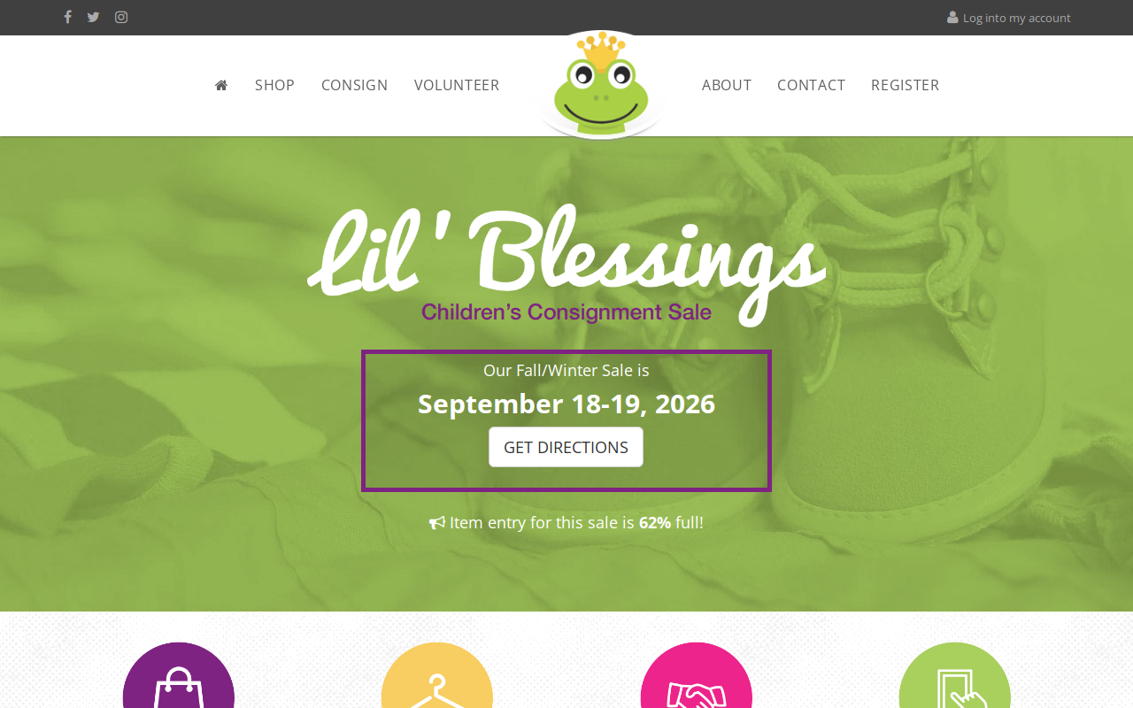 Lil' Blessings Children's Consignment website preview