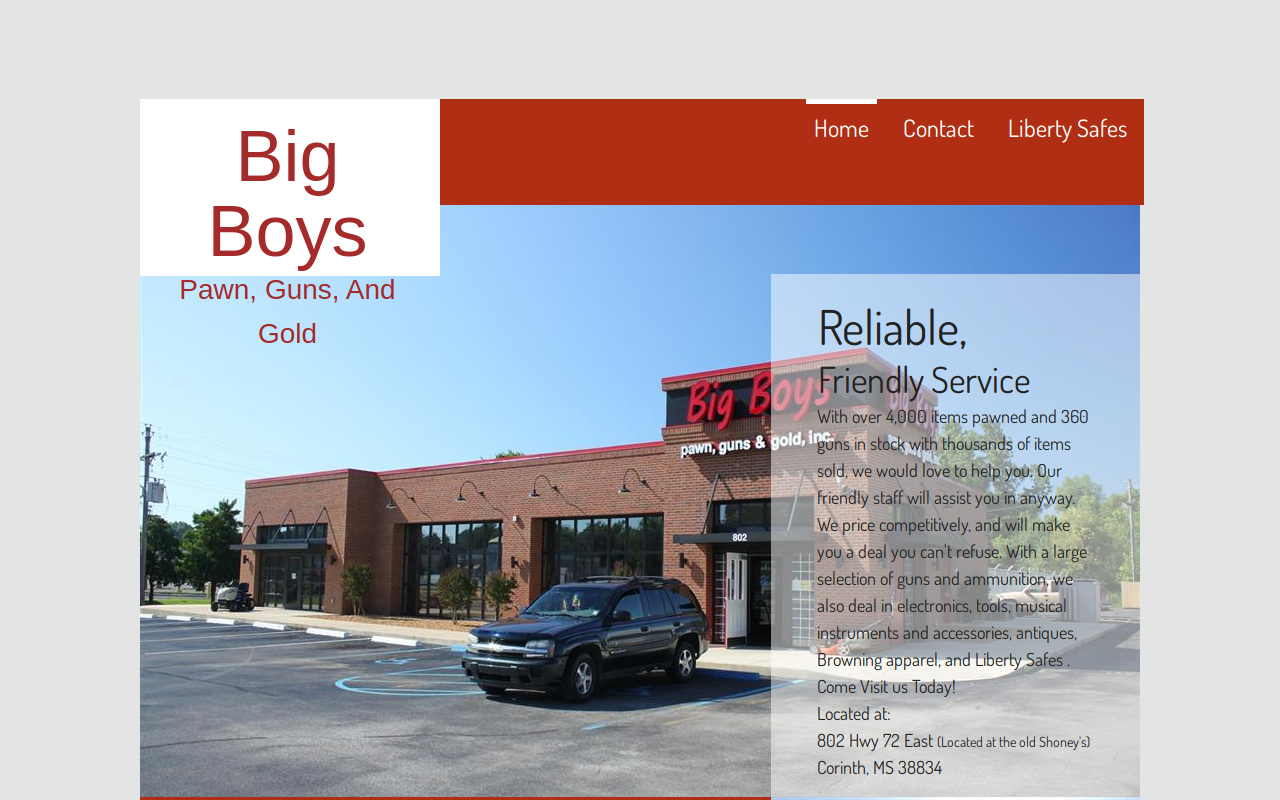 Big Boys Pawn Guns & Gold website preview
