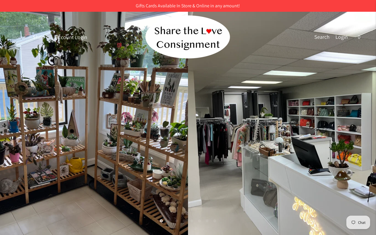 Share the Love Consignment website preview
