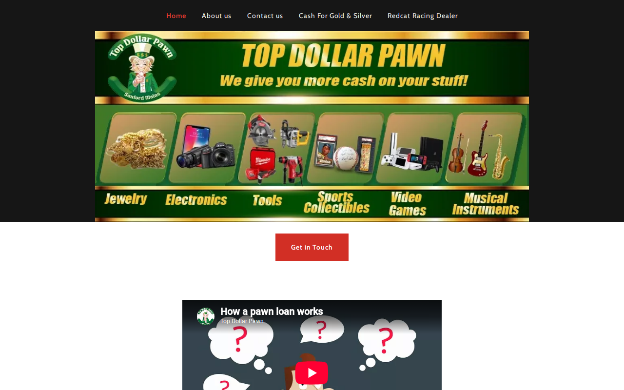 Top Dollar Pawn website preview