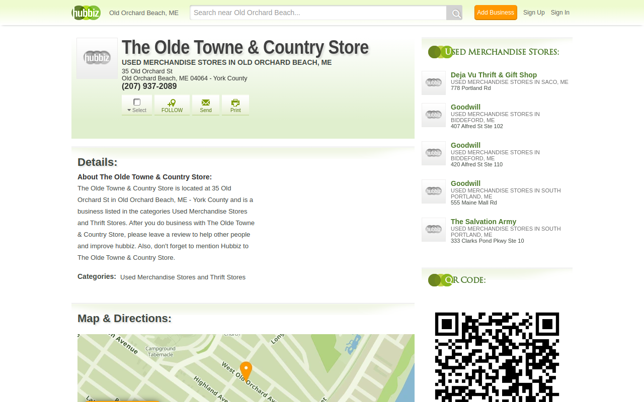 The Olde Towne & Country Store website preview