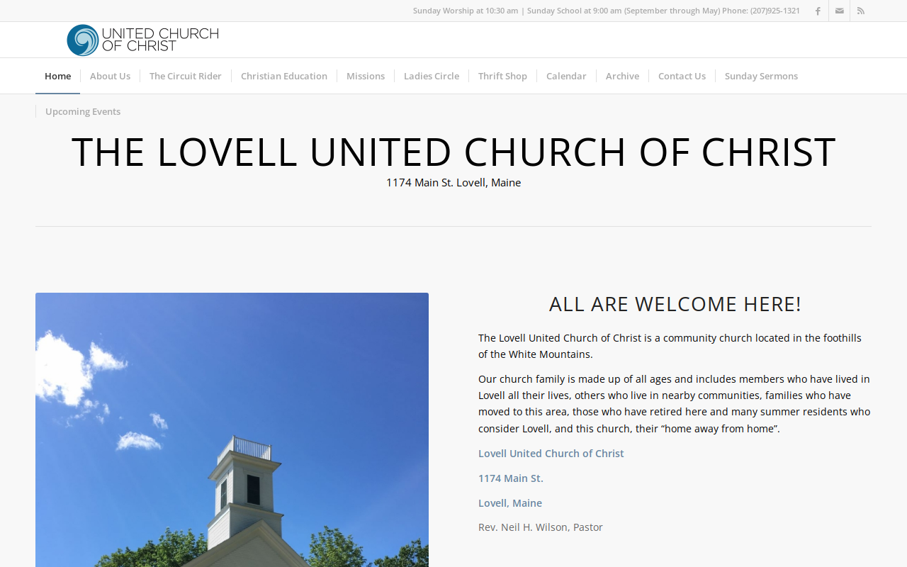 Lovell UCC Thrift Shop website preview