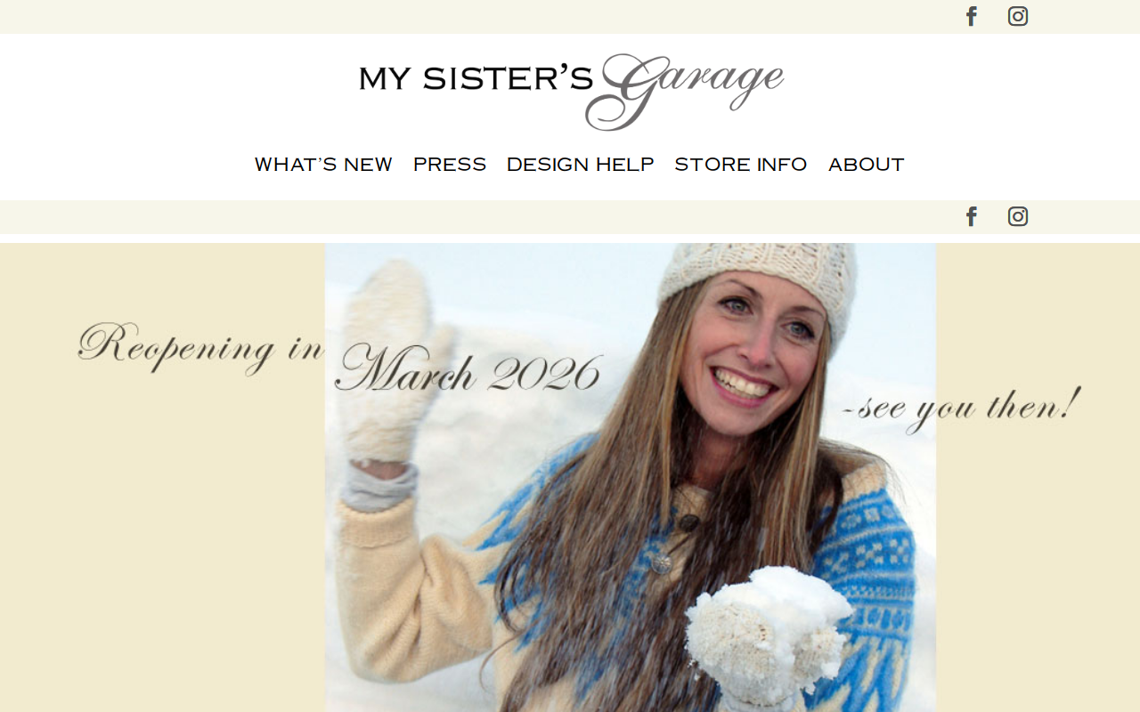 My Sister's Garage website preview