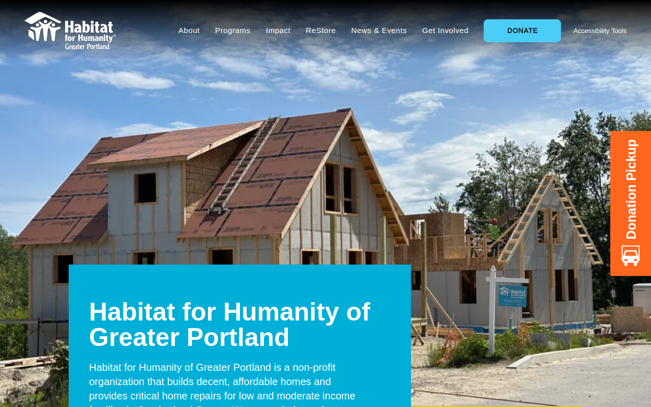Habitat For Humanity of Greater Portland (administrative office) website preview
