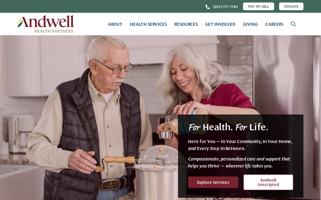 Andwell Hospice Thrift Store website preview
