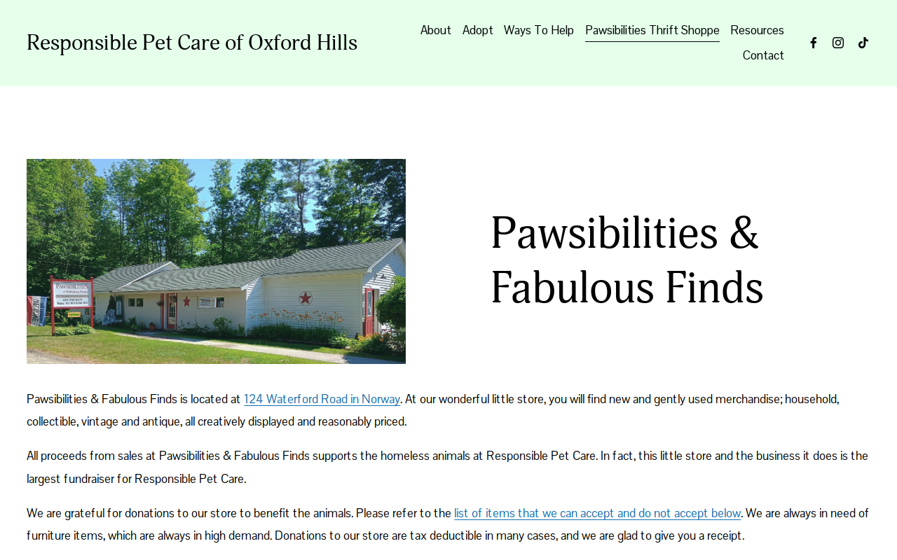 Pawsibilities and Fabulous Finds website preview