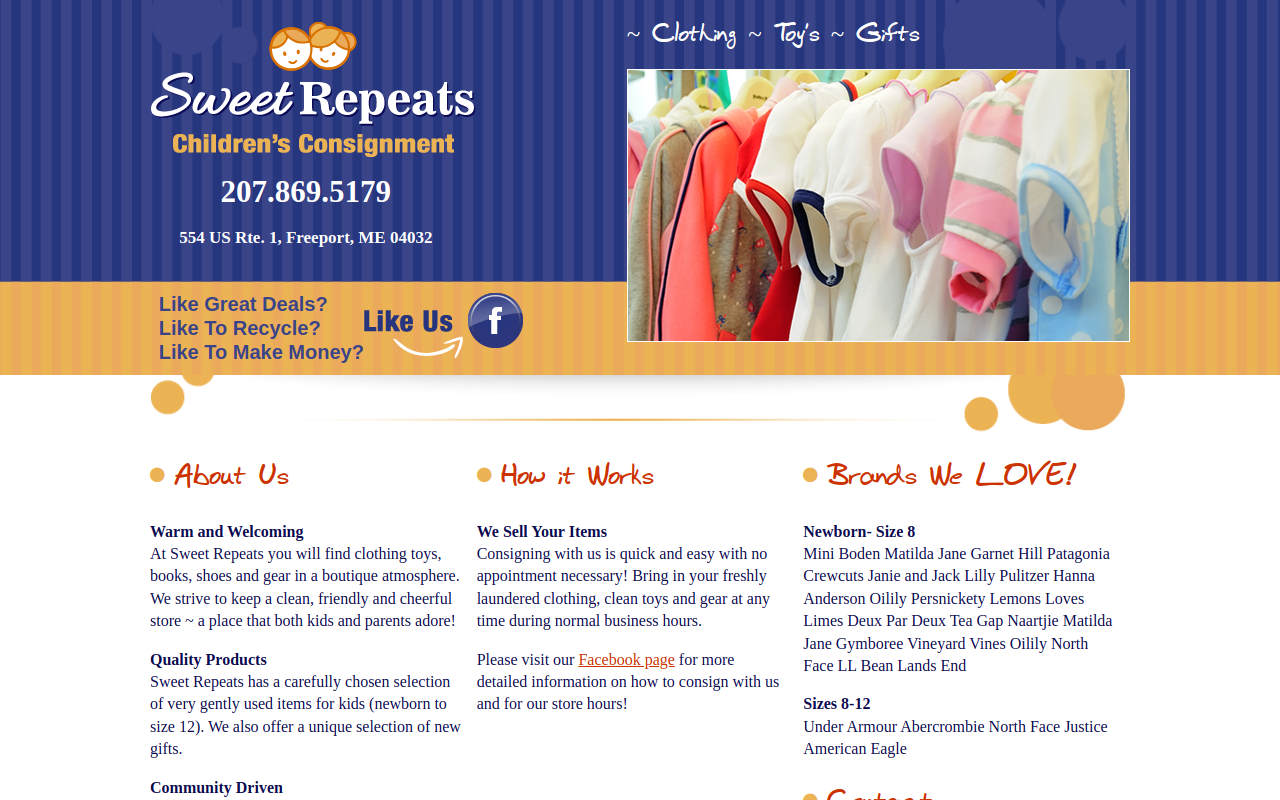 Sweet Repeats website preview