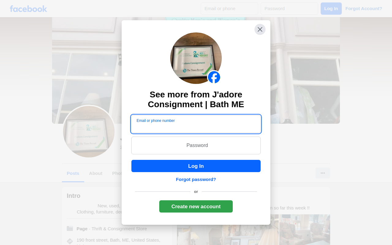 J'adore Consignment website preview