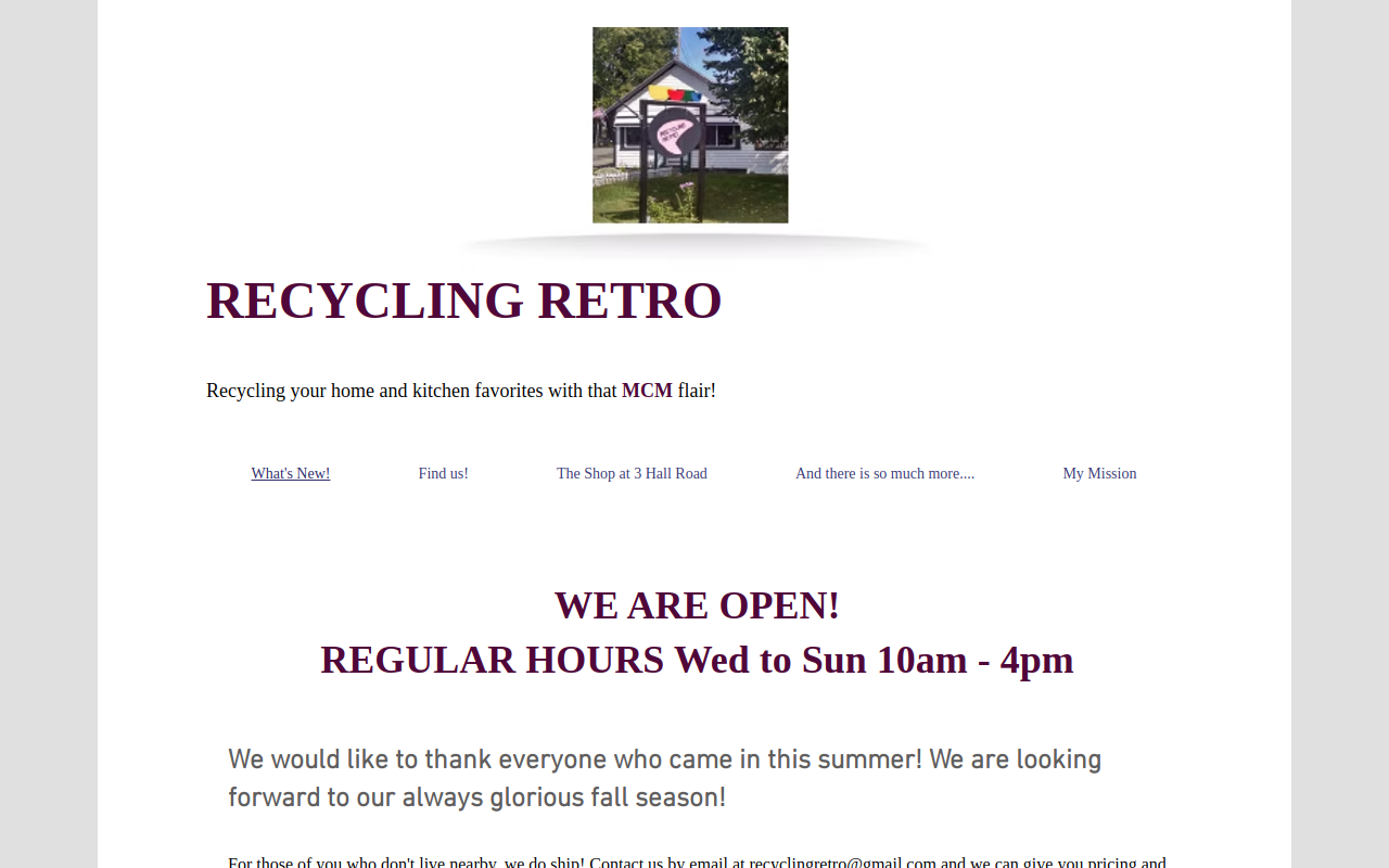 Recycling Retro website preview