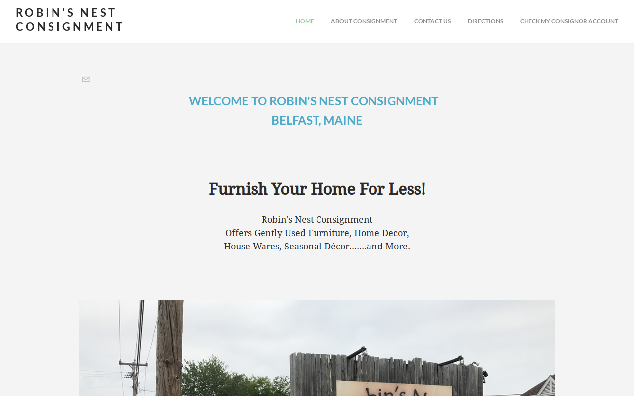 Robin's Nest Consignment website preview