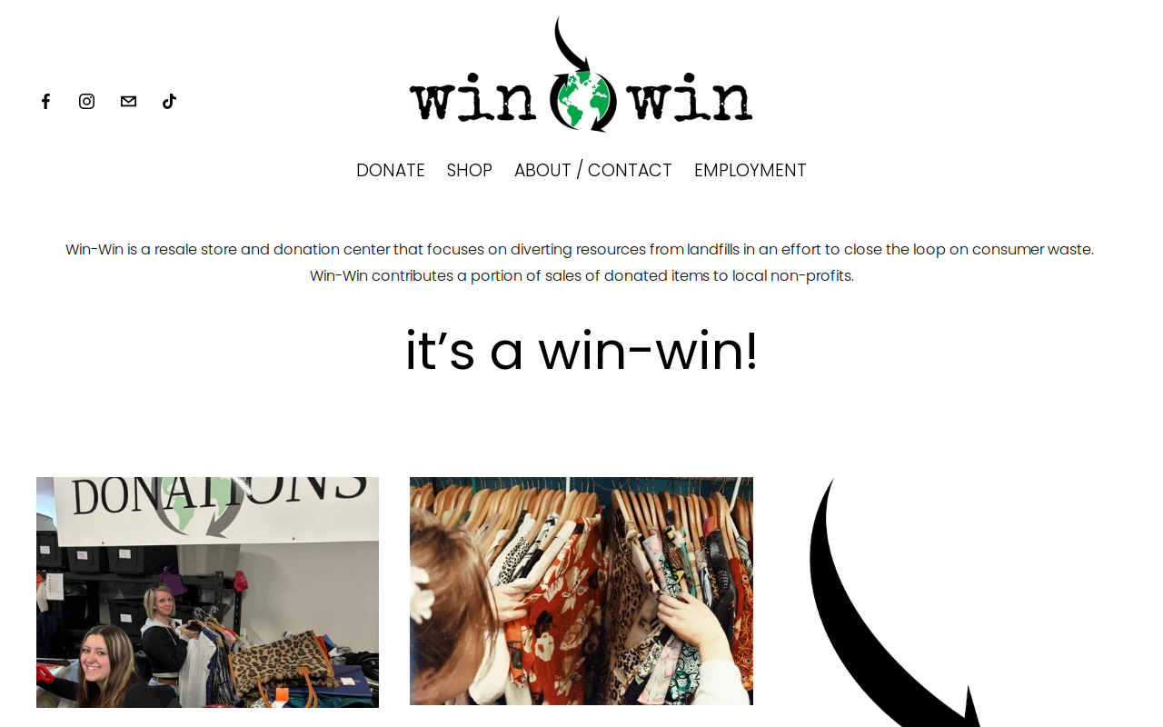Win-Win Thrift Store website preview