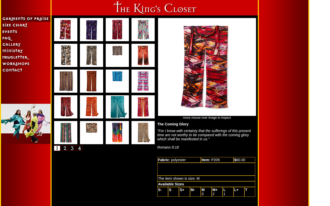 The King's Closet website preview