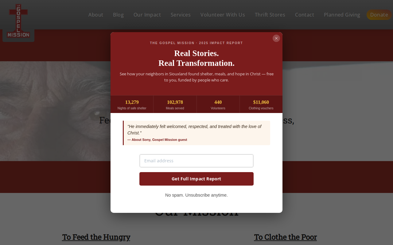 The Gospel Mission Thrift Store website preview