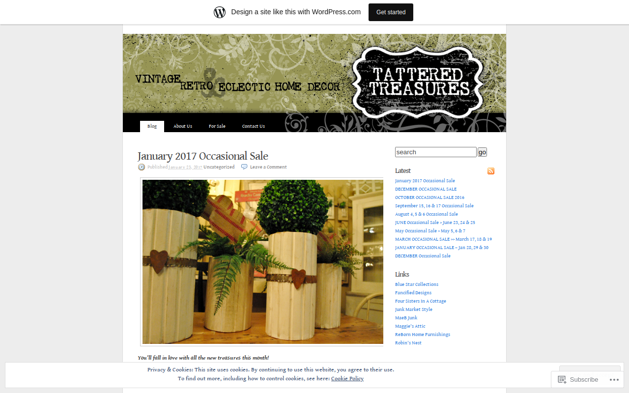 Tattered Treasures website preview