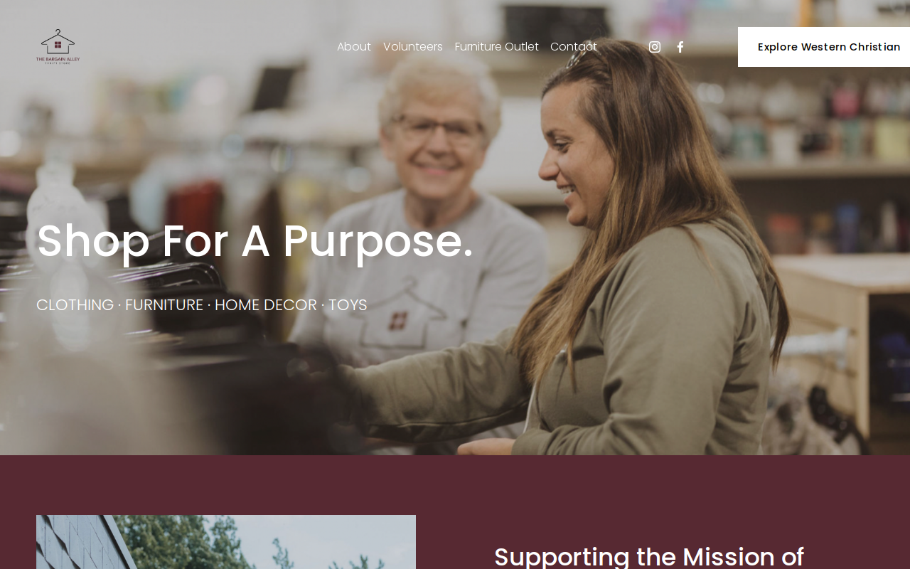 Bargain Alley Thriftstore website preview