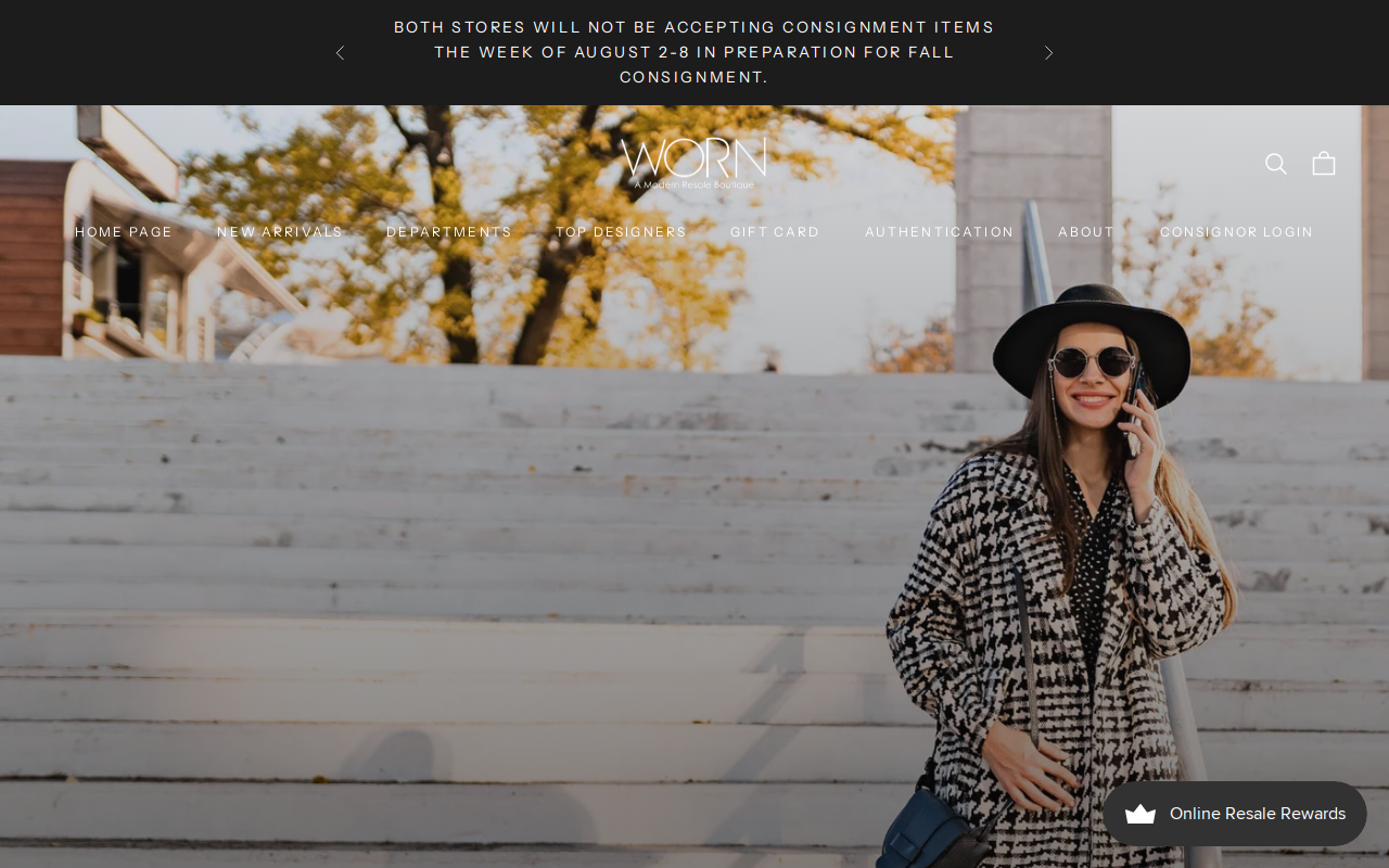 Worn West Glen website preview