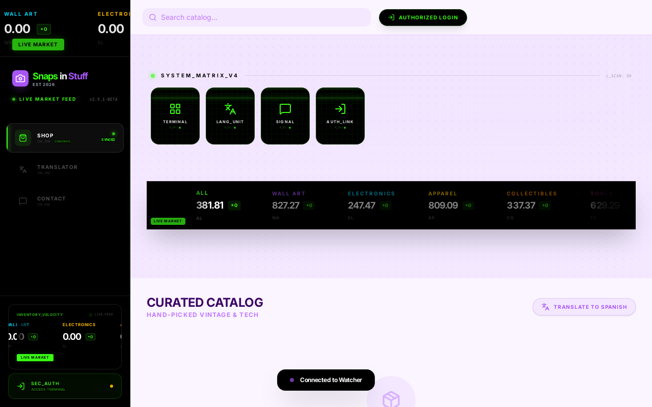 Shops In Stuff website preview