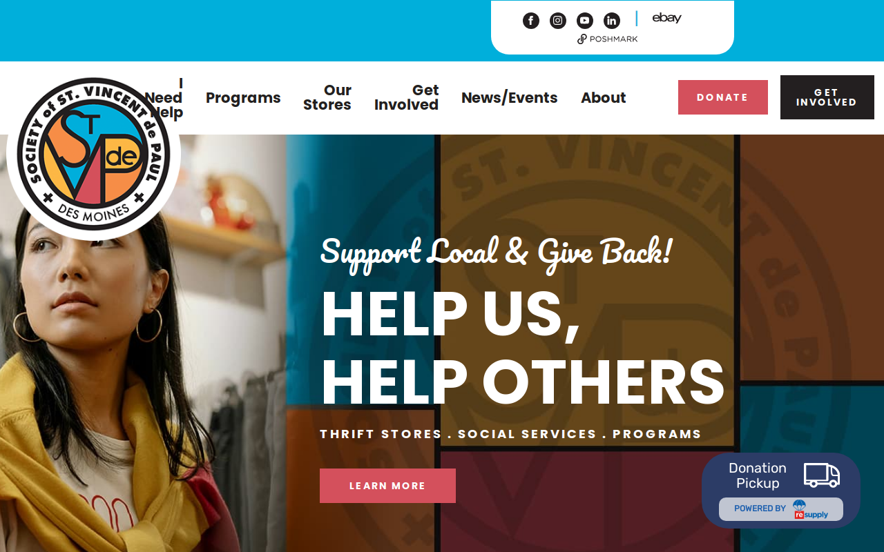 St. Vincent de Paul Thrift Store website preview