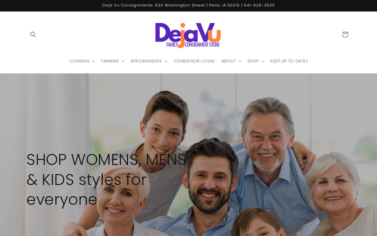 Deja Vu Consignments website preview