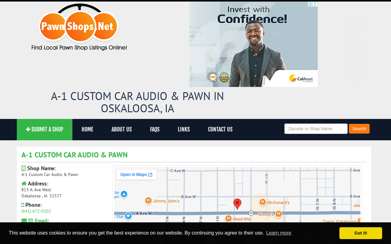 A-1 Pawnshop website preview