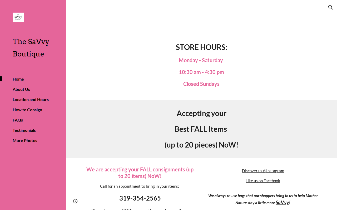 The Savvy Boutique website preview