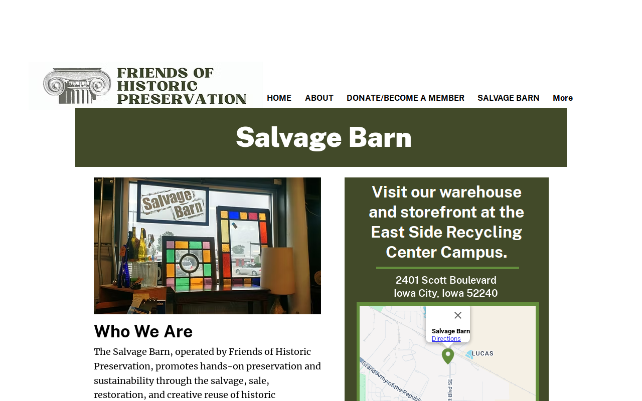 The Salvage Barn website preview