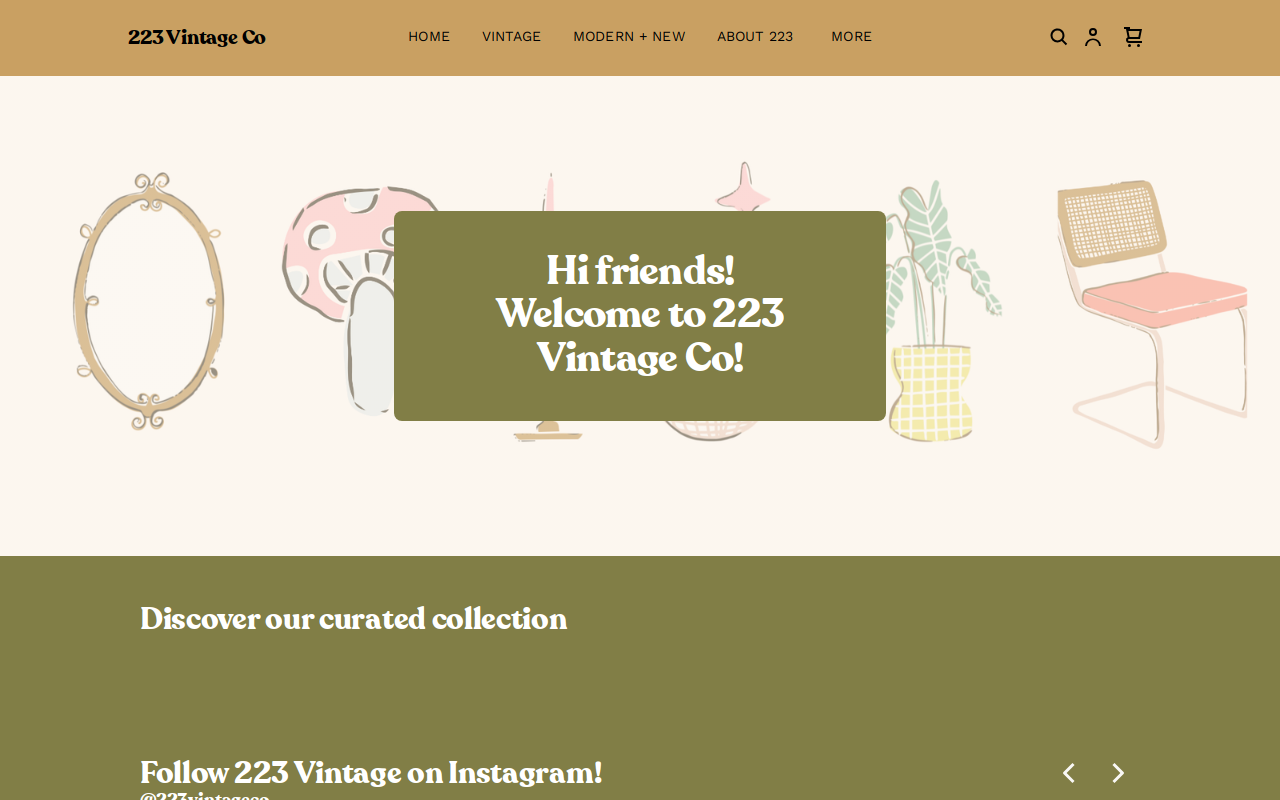 223 Vintage Co website preview