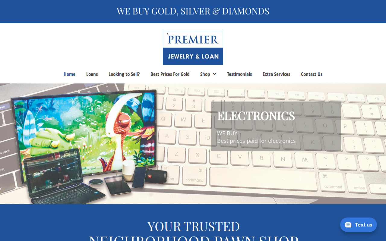 Premier Jewelry and Loan website preview