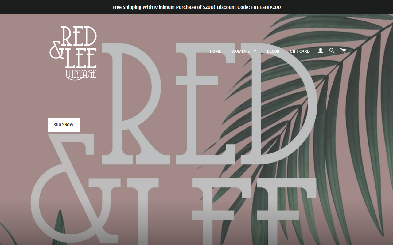 Red and Lee Vintage website preview