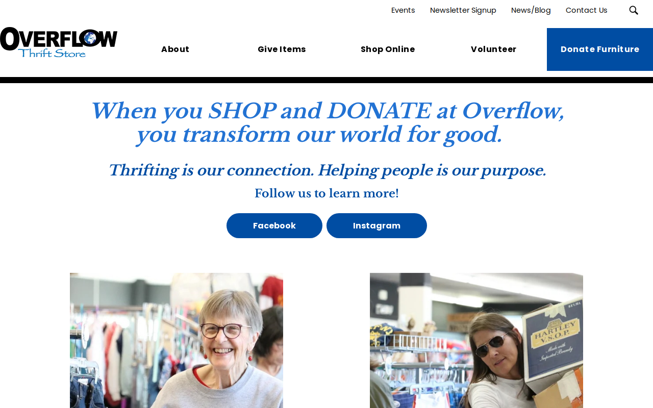 Overflow Thrift Store Furniture & More website preview