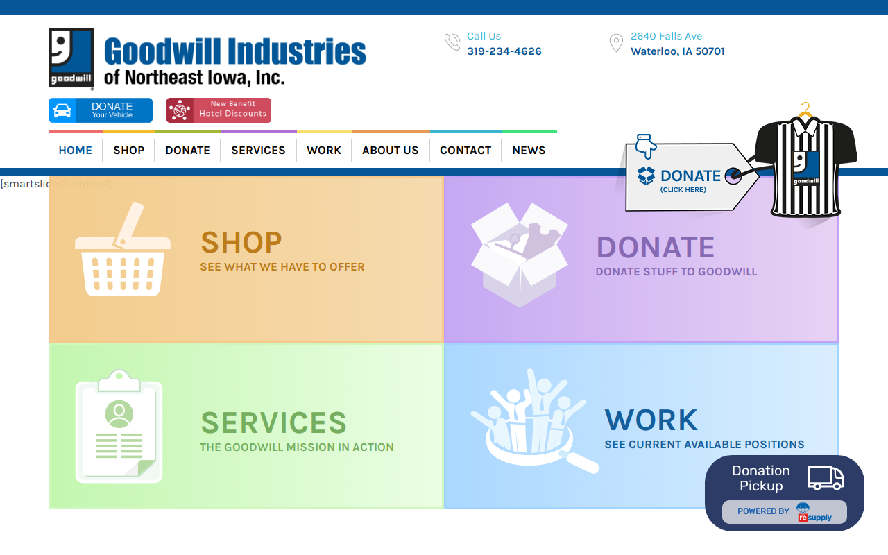Goodwill Industries Mission Services Day Program website preview