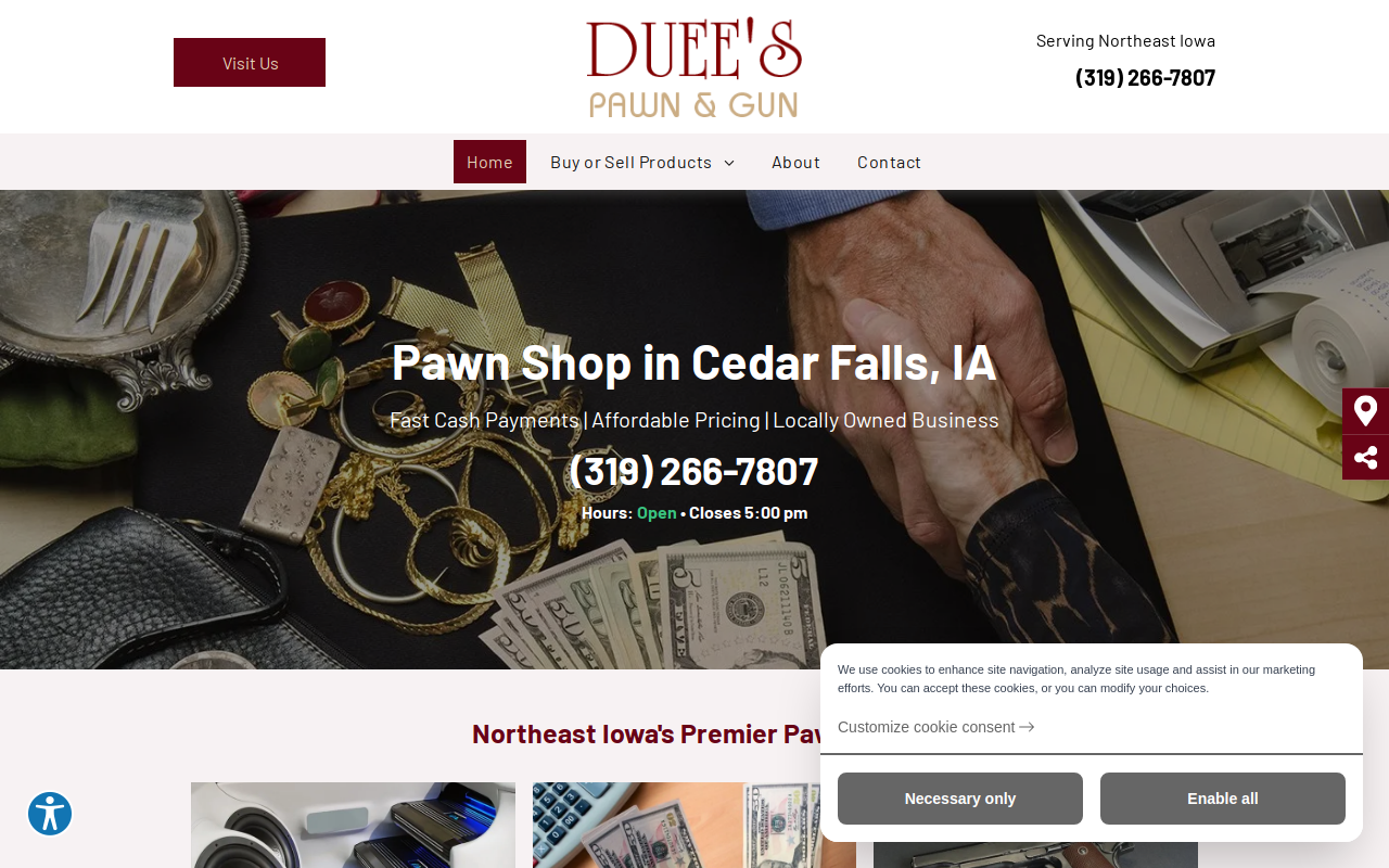 Duee's Pawn & Gun website preview
