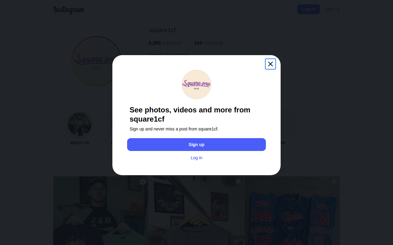Square One Vintage website preview