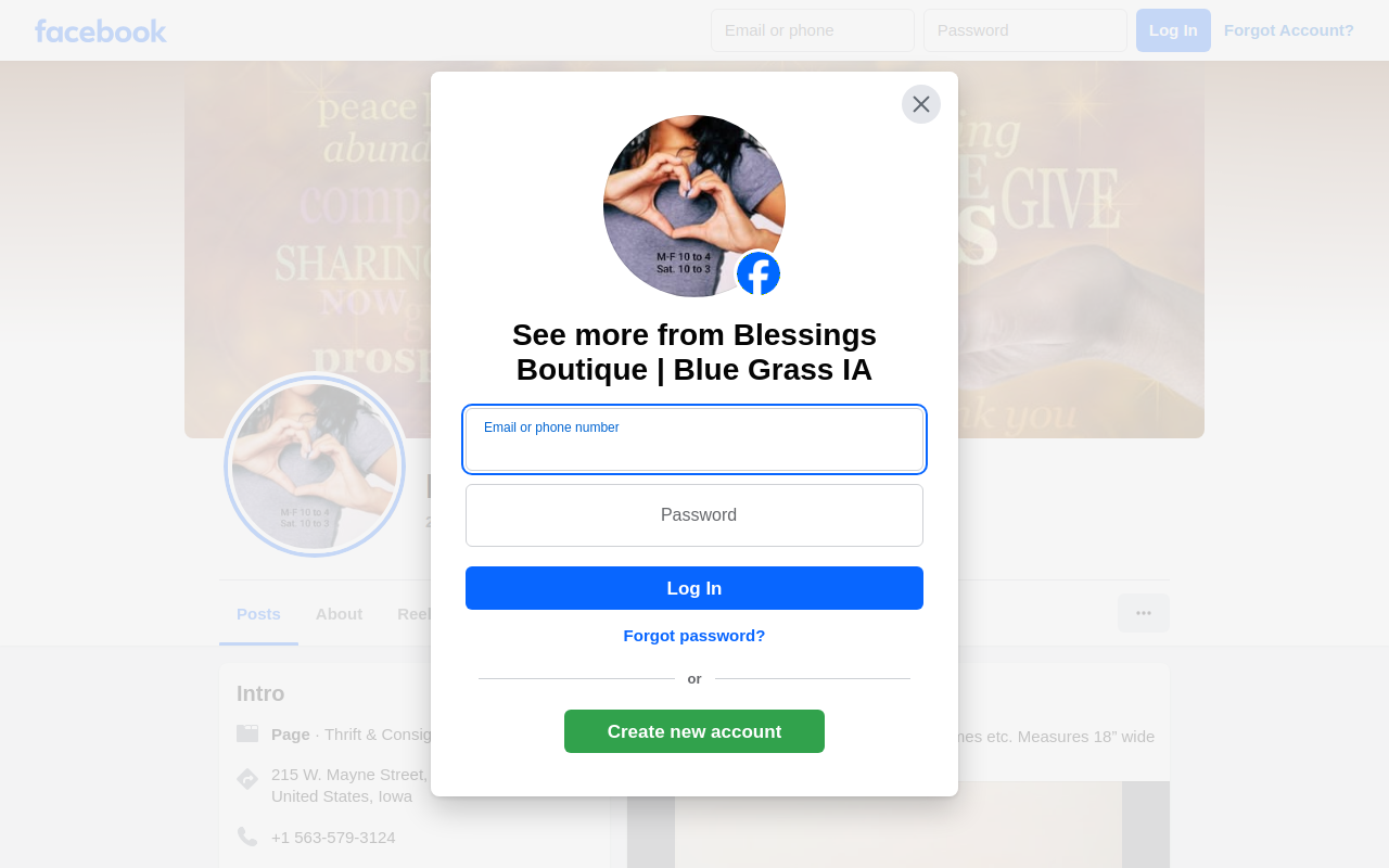 Blessings Boutique website preview