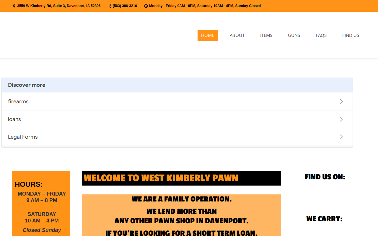 West Kimberly Pawn website preview