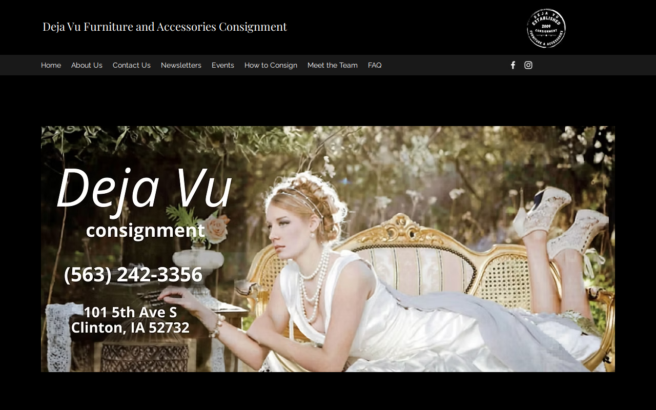 Deja Vu Furniture and Accessories website preview