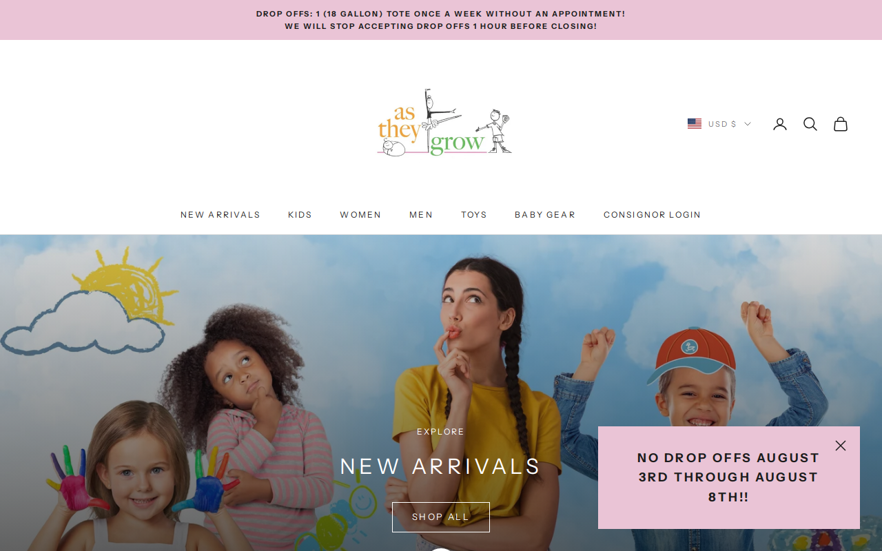 As They Grow website preview