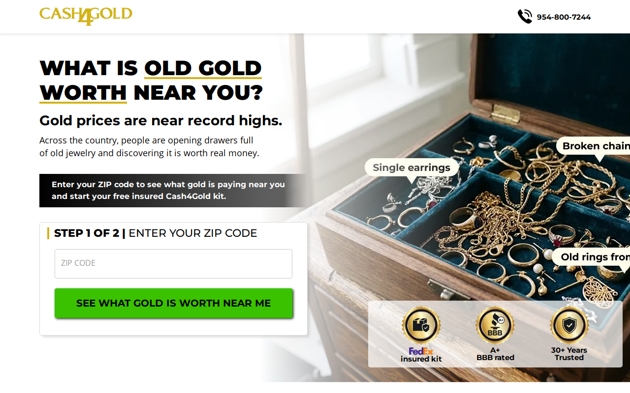 Cash 4 Gold website preview