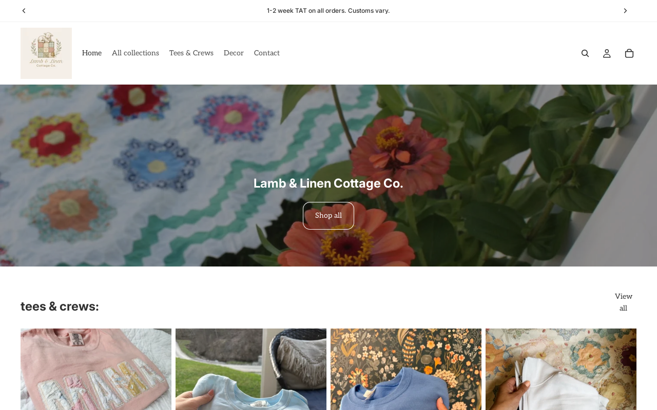 Lamb & Linen Cottage Co. website preview