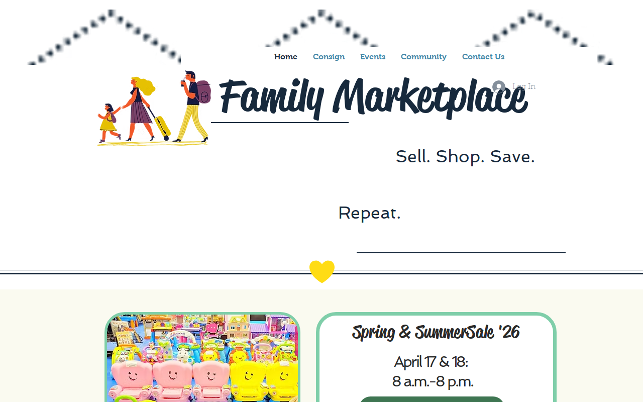 Family Marketplace Consignment Sale website preview