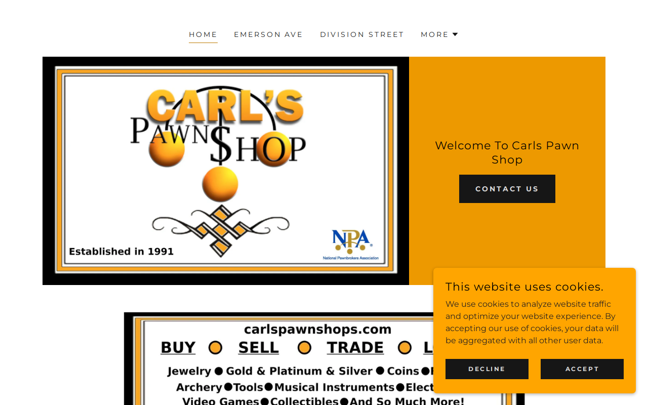Carl's Pawn Shop website preview
