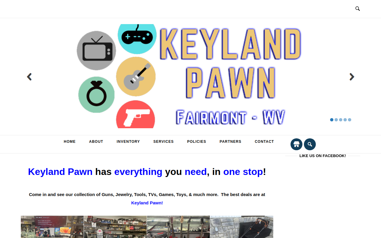 Keyland Pawn Brokers website preview