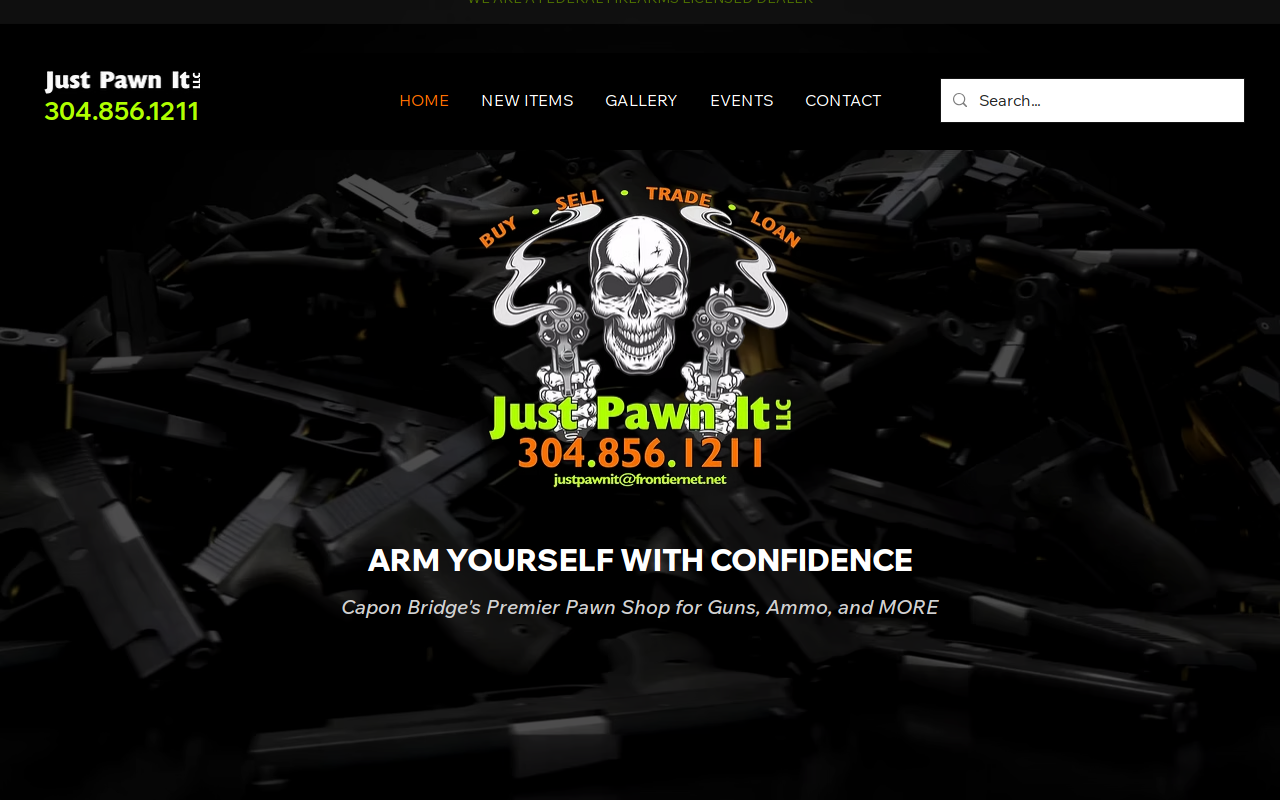 Just Pawn It llc in Capon Bridge Wv website preview