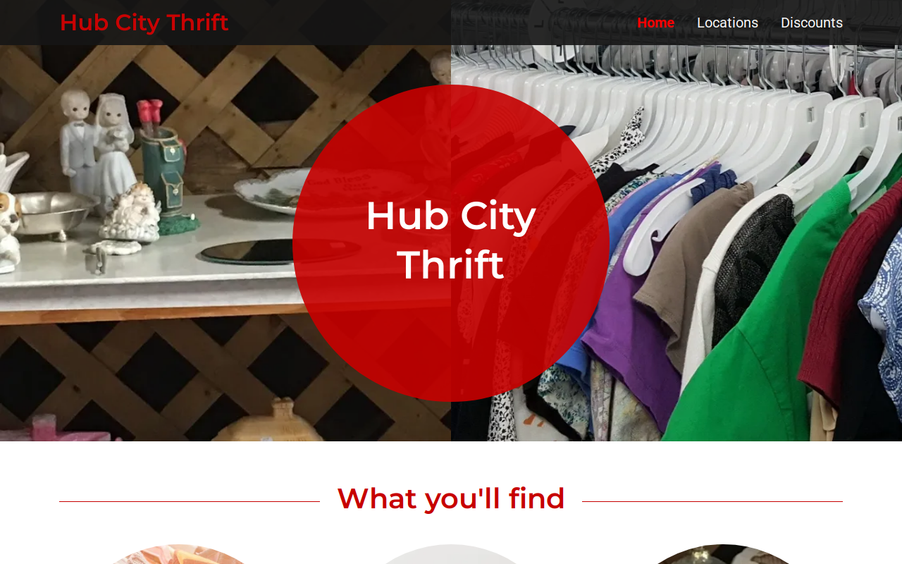 Hub City Thrift website preview