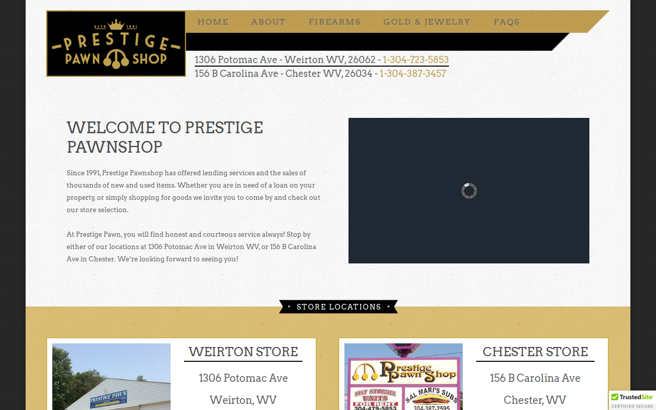 Prestige Pawn LLC website preview