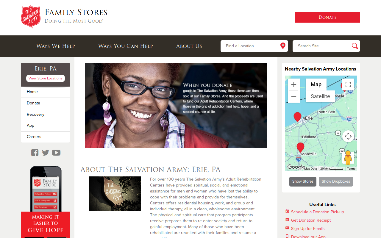 The Salvation Army Family Store website preview